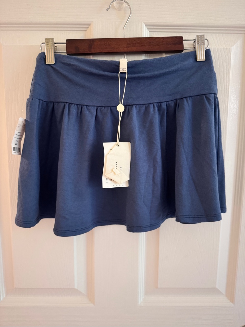 Soft Joie Drop Waist Navy Blue Cotton Elastic Waist Mini Skirt